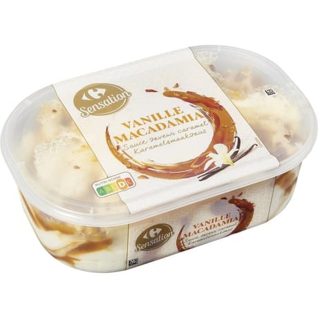 Carrefour sensation glace vanille macadamia 484g