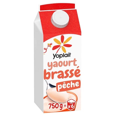 Yoplait brassé pêche brique 750g