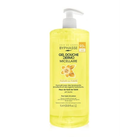 Byphasse gel douche dermo micellaire fleur de tiaré 1 l