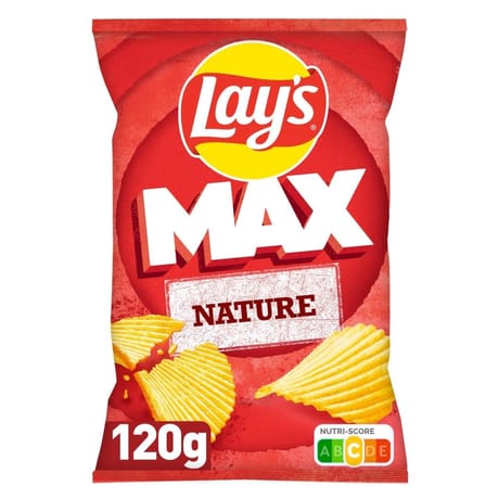 Lays chips ondulées max saveur nature 120g