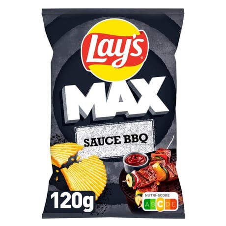 Lays chips ondulées max saveur barbecue 120g