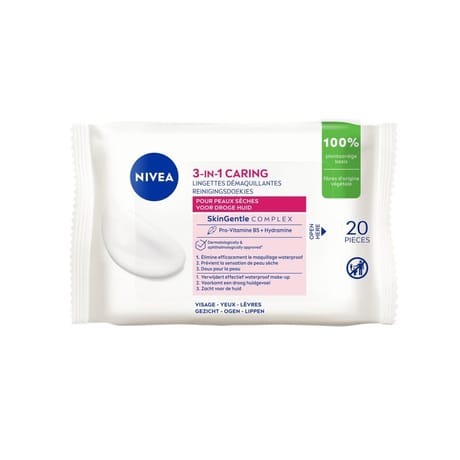 Nivea visage lingettes peaux sèches x20