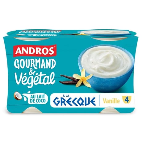 Andros grec végétal vanille 4x115g