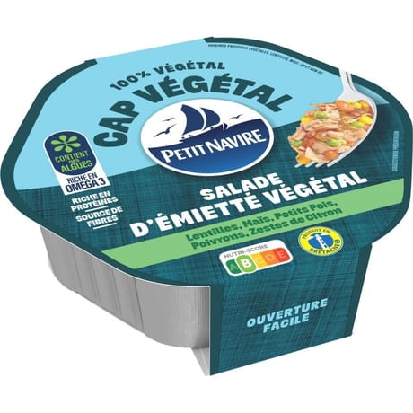 Petit navire salade d'emiette végétale lentilles 220g