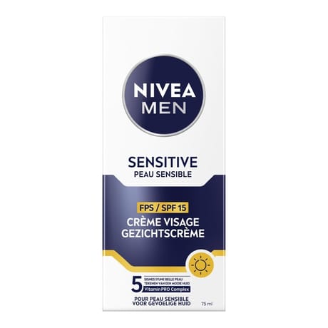 Nivea men sensitive peau sensible crème visage spf15 75ml