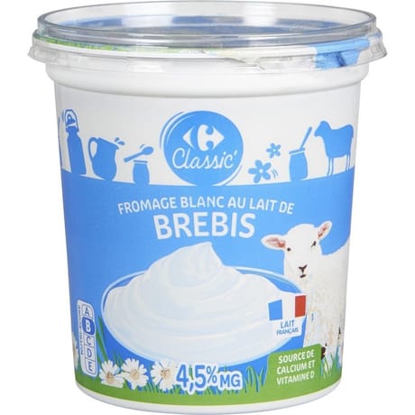 Carrefour classic fromage blanc au lait de brebis 400g