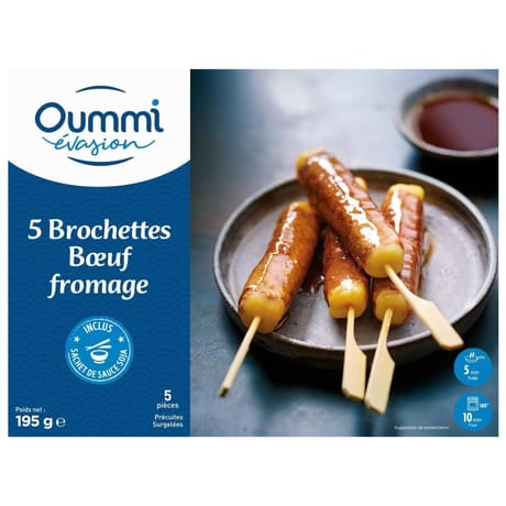 Oummi 5 brochettes boeuf fromage 195g