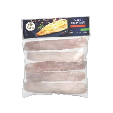 Carrefour extra filet sole tropicale 80/120 500g