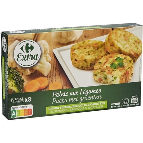Carrefour extra palets aux légumes choux-fleurs 300g