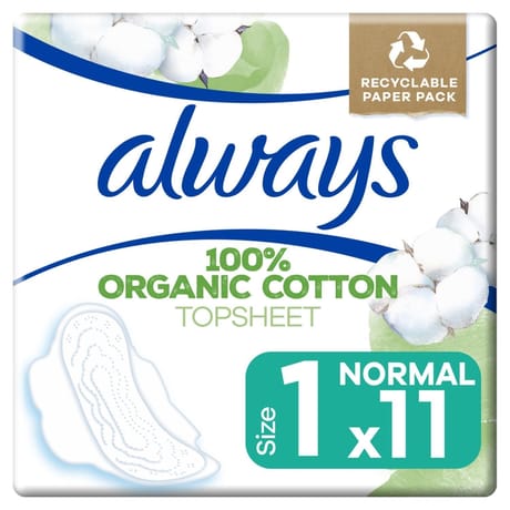 Always cotton protection serviettes hygieniques ailettes normal x11