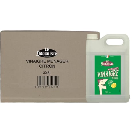 Le droguiste vinaigre ménager citron multi-usages 3x5l