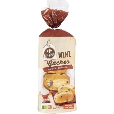 Carrefour original 8 mini gâches carrés de chocolat 360g