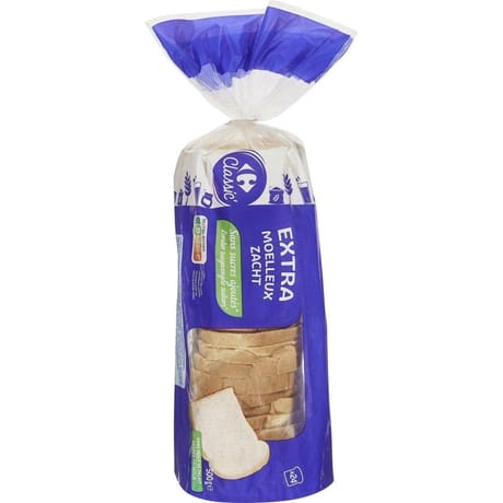 Carrefour classic' pain de mie extra moelleux sans sucres ajoutés 500g