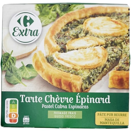 Carrefour extra tarte chèvre épinard 350g