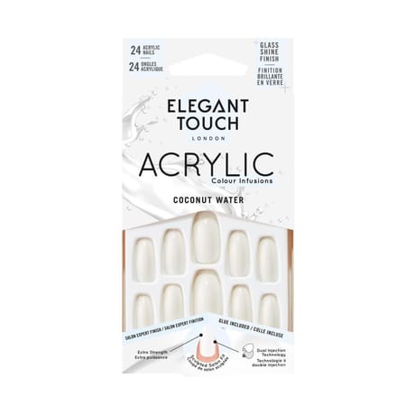 Elegant touch faux-ongles acrylic coconut water