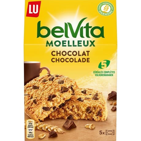 Lu belvita gateau moelleux chocolat 250g