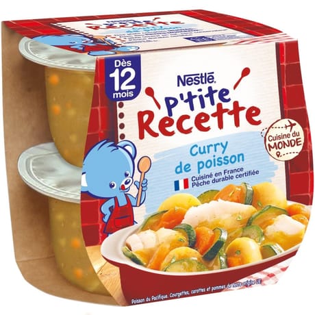 Nestlé p'tite recette curry de poisson dès 12 mois 2x200g