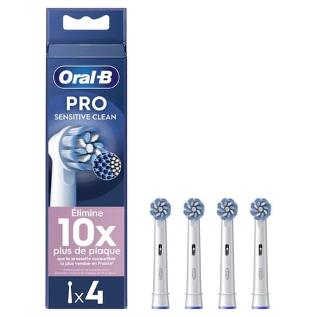 Oral-b pro brossette pour brosse à dents sensitive clean x4