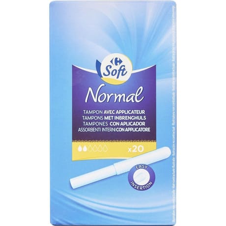 Carrefour soft tampons normal avec applicateur x20