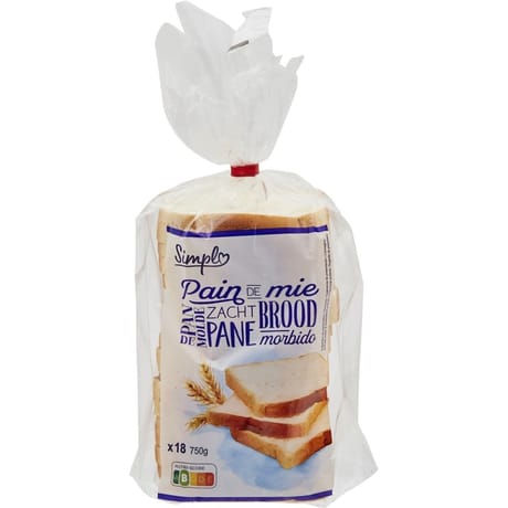Simpl pain de mie nature 18 tranches 750g