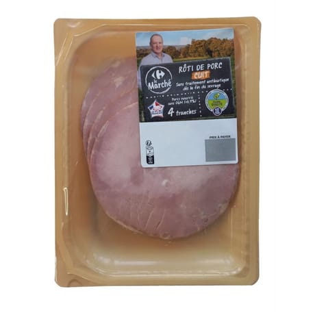 Crf rôti de porc cuit bruni 4 tranches psa 210g