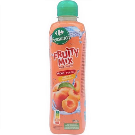 Carrefour sensation sirop pêche abricot 75cl