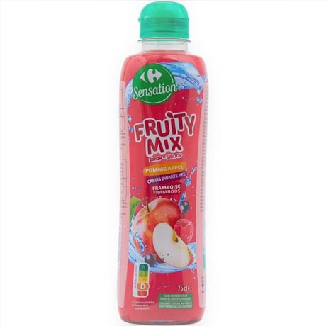 Carrefour sensation sirop pomme cassis framboise 75cl