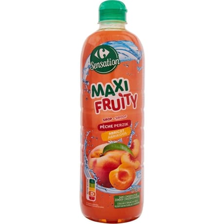 Carrefour sensation sirop pêche abricot 1.5l