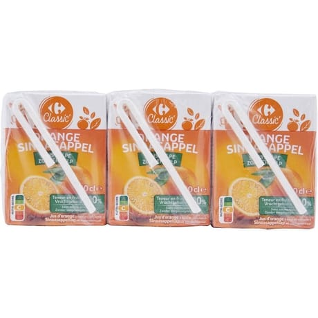 Carrefour classic' jus d'orange sans pulpe 6x20cl