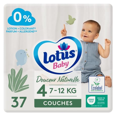 Lotus baby couches douceur naturelle taille 4 bio x37