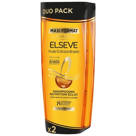 Elseve shampooing huile extraodinaire marcula camelia maxi format 400ml