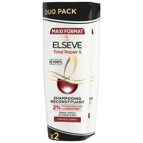 Elseve shampooing total repair 5 maxi format 500ml lot de 2