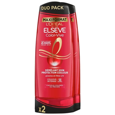 Elseve apres-shampooing color vive maxi format 400ml lot de 2