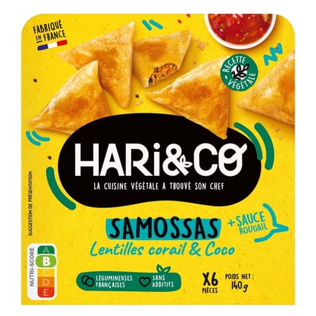 Hari&co samossas lentilles corail et coco sauce rougail 140g
