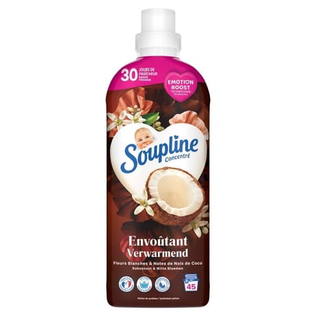 Soupline concentré adoucissant envoûtant fleurs blanches & notes de noix de coco 950ml