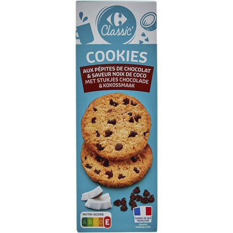 Carrefour classic' cookies chocolat noix de coco 200g
