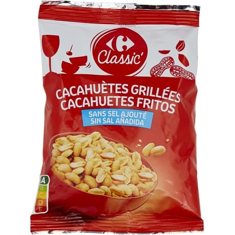Carrefour classic' cacahuètes grillées sans sel ajouté 200g