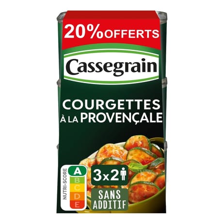 Cassegrain courgettes cuisinées à la provencale à l'huile d'olive vierge extra 1.125kg