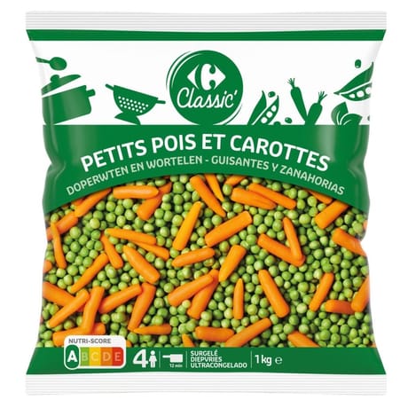 Carrefour classic' petits pois et carottes 1kg