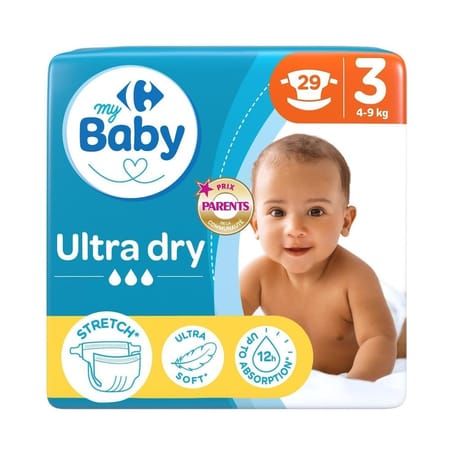 Carrefour baby couches taille 3 4-9 kg ultra dry x29