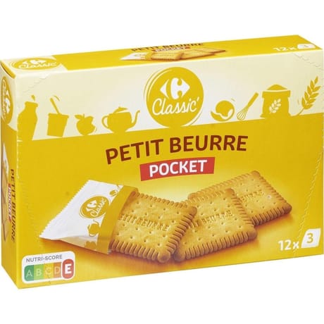 Carrefour classic' biscuits petit beurre pocket 300g