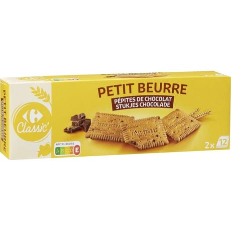 Carrefour classic' biscuits petit beurre pépites chocolat 200g