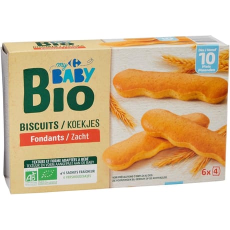 Carrefour baby bio biscuits bébés dès 10mois 120g
