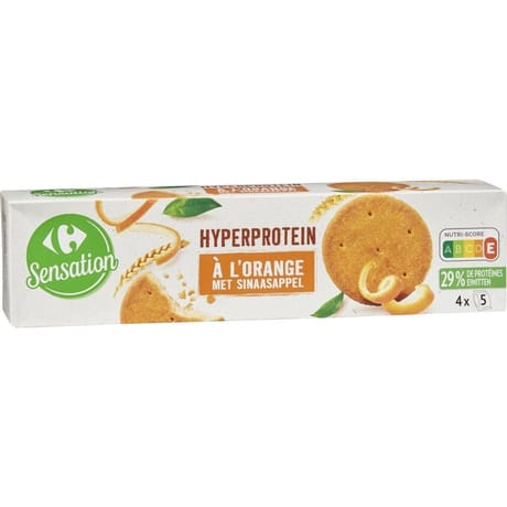 Carrefour sensation biscuit hyperprotein orange 150g