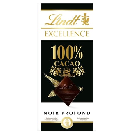 Lindt excellence noir intense 100% cacao 50g