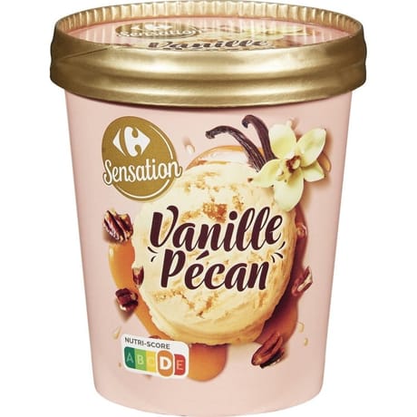 Carrefour sensation crème glacée vanille pécan pot 295g