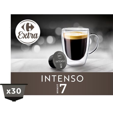 Carrefour extra café capsules compatibles dolce gusto corsé et épicé intenso x30 - 256g
