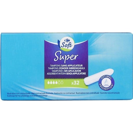Carrefour soft tampons sans applicateur super x32
