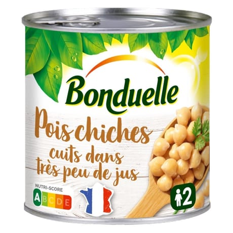 Bonduelle pois chiches cuits dans très peu de jus 265g