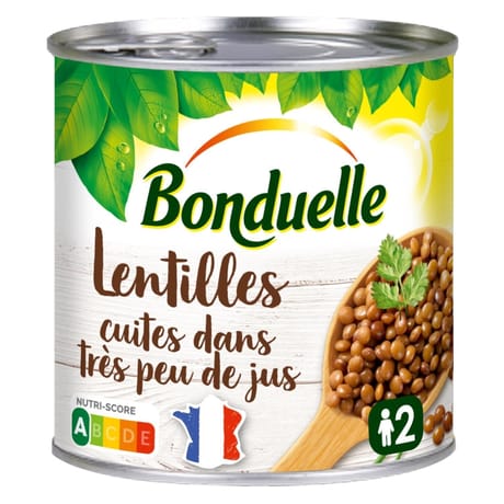 Bonduelle lentilles cuites dans très peu de jus 265g